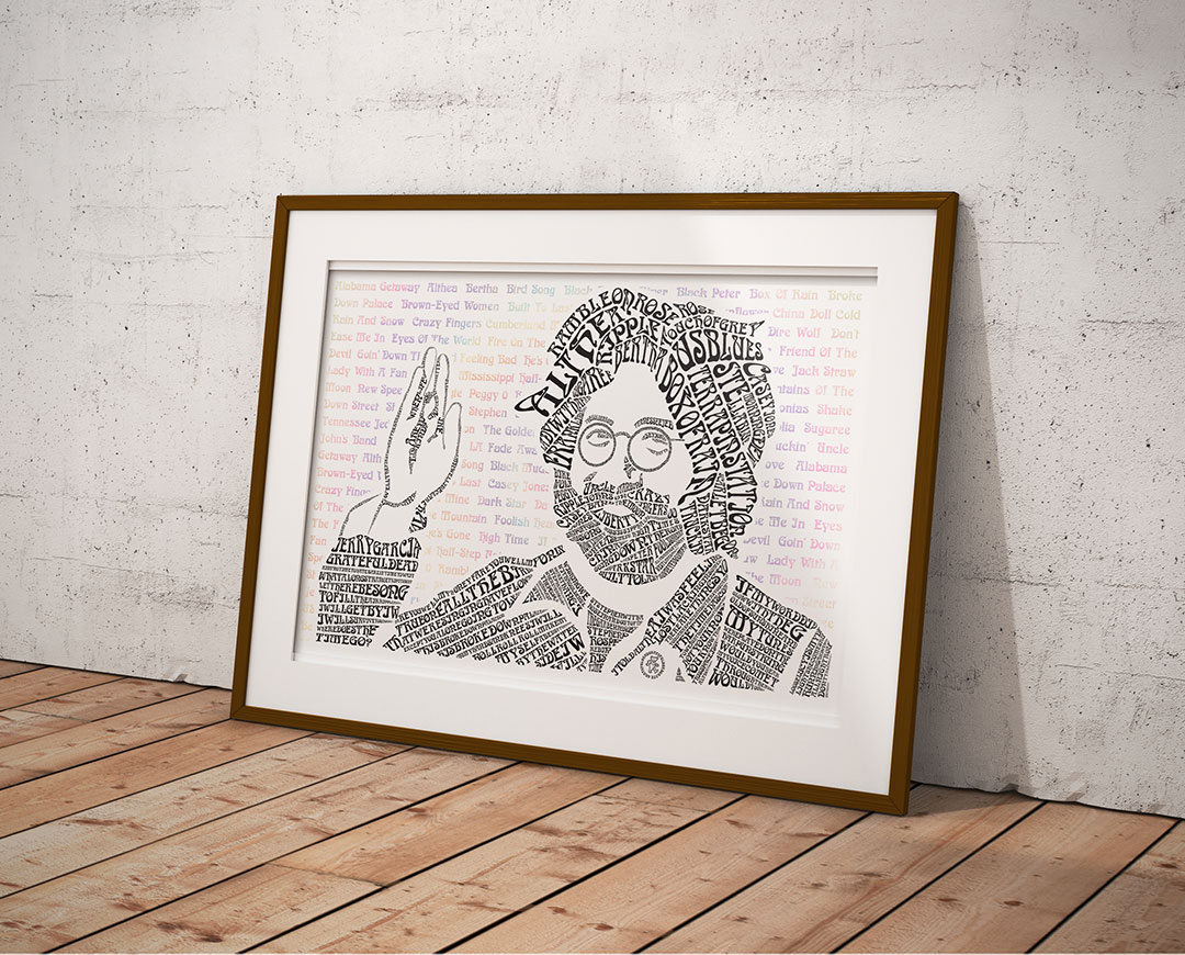 Jerry Garcia Typography Poster mockup